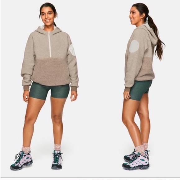 Outdoor Voices Wool MegaFleece 1/2 Zip Pullover Hoodie Oatmeal xs - Picture 2 of 2